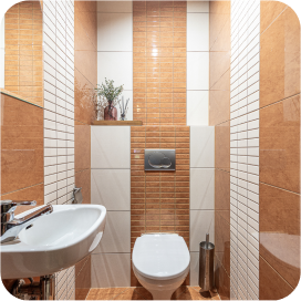 Wrocław, ul. Żwirowa — łazienka w domu sprzedanym przez biuro nieruchomości DOMiTY.