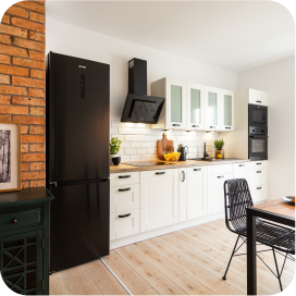 Kuchnia mieszkania przy ulicy Wichrowej zaaranżowany przez pośrednika nieruchomości DOMiTY.