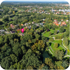 Okolica domu przy ul. Żwirowej we Wrocławiu — nieruchomość od biura DOMiTY.