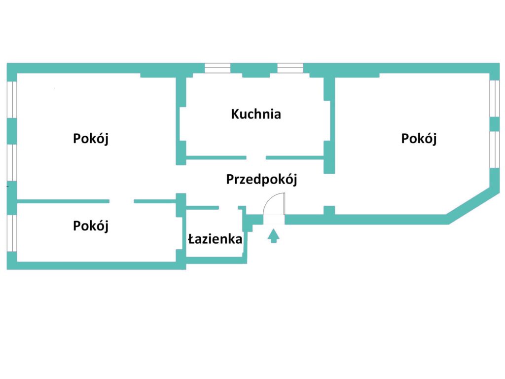 Układ mieszkania przy ul. Galla Anonima we Wrocławiu - sprzedane za pośrednictwem DOMiTY.