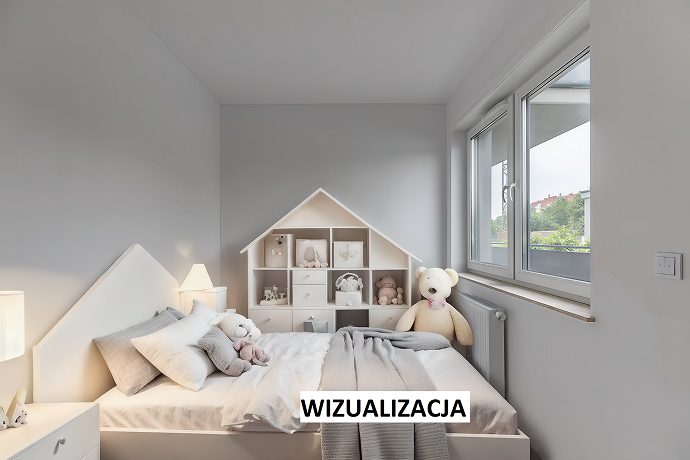 Tak prezentowało się mieszkanie na etapie wizualizacji – ul. Ramiszowska, Wrocław. Zrealizowana sprzedaż przez DOMiTY.