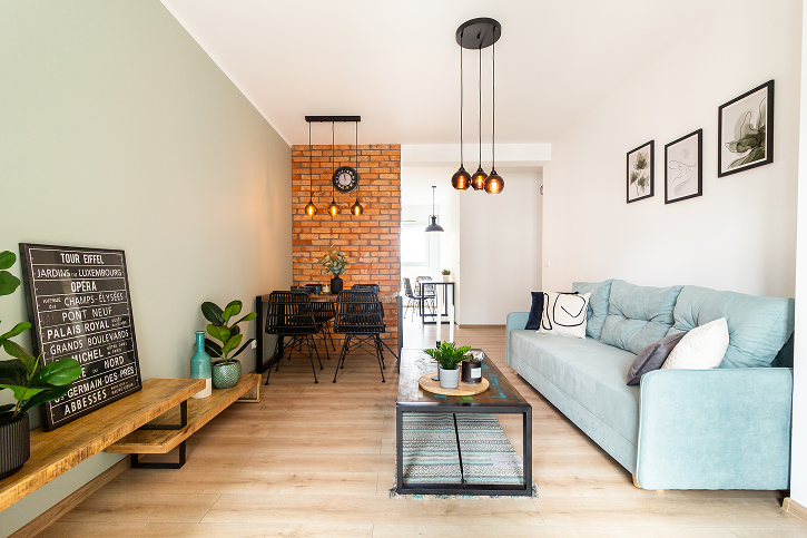 Wrocław, ul. Wichrowa – mieszkanie po aranżacji wnętrza przygotowanej przez DOMiTY.